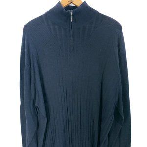 Syllables System Sweater Men's 2XL Black 1/4 Zip Long Sleeve Mock Neck Pullover